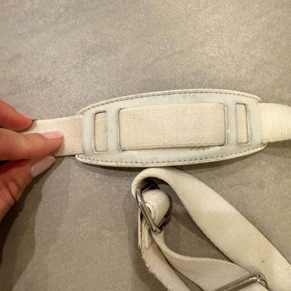 Used Coach Light Khaki/Cream Sateen Signature Swing Pack Crossbody - Picture 6 of 16